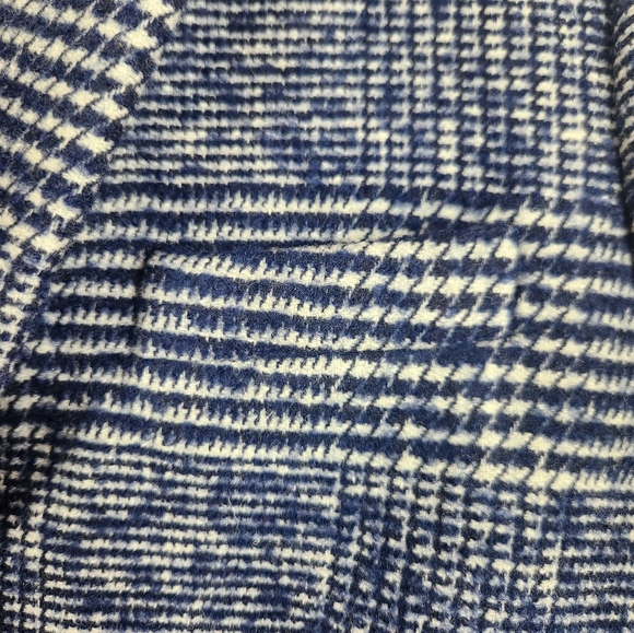 J.Crew Classic Preppy Winter Wool Blend Tailored Topcoat Navy Blue Plaid 2 - Picture 8 of 16